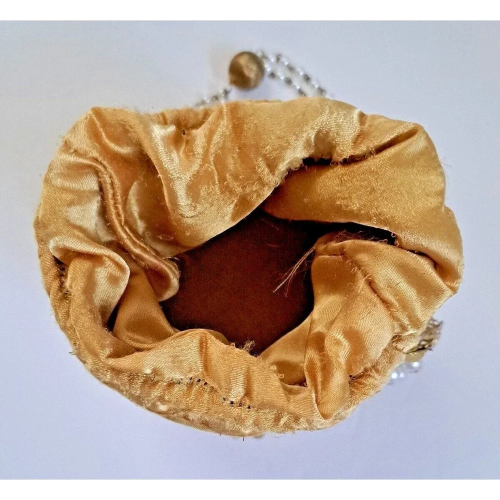 Royal Blue Velvet Potli Bag Gold Beadwork Pearl Handle Ethnic Wedding Clutch